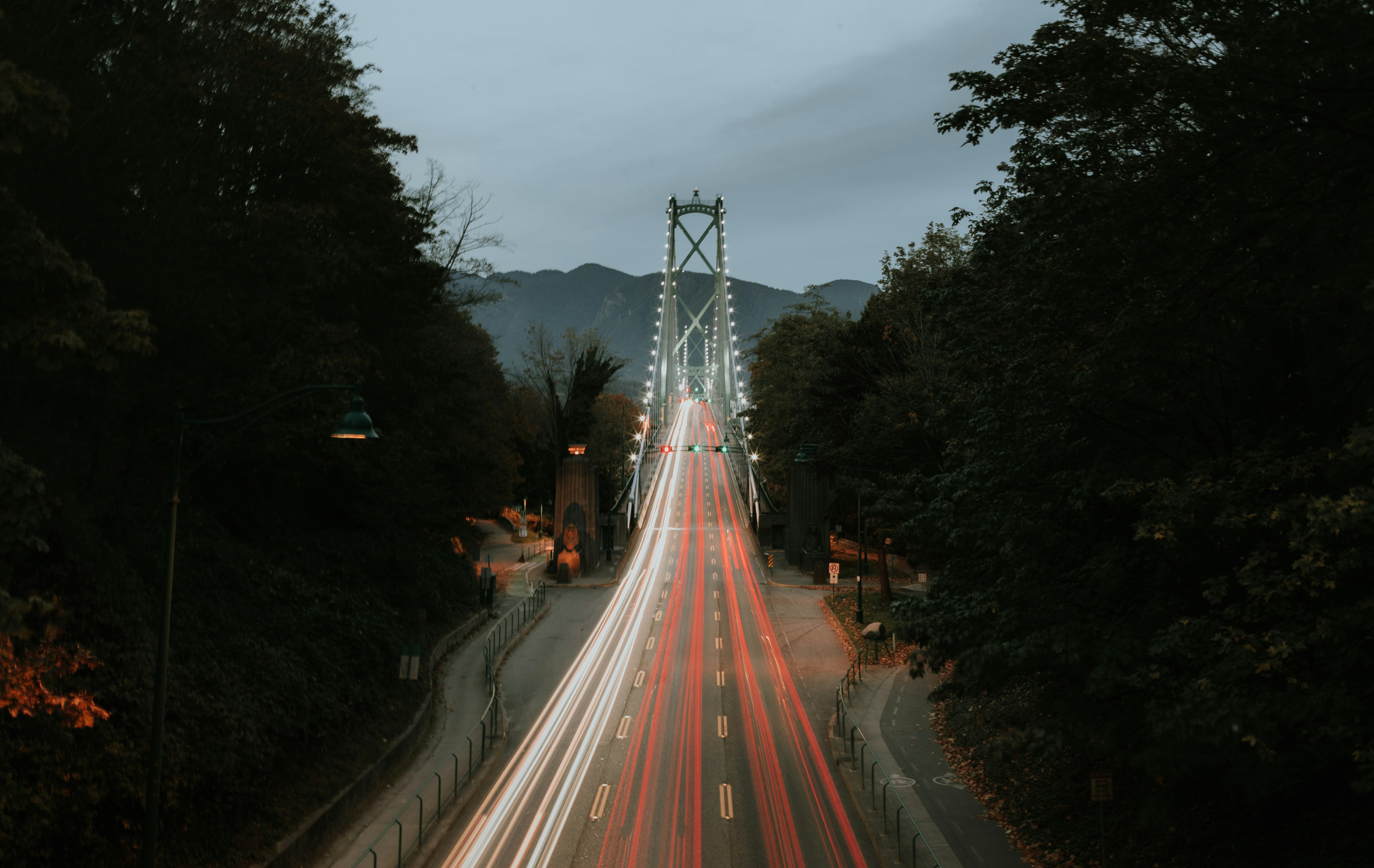 timelapse photography of black and gray road